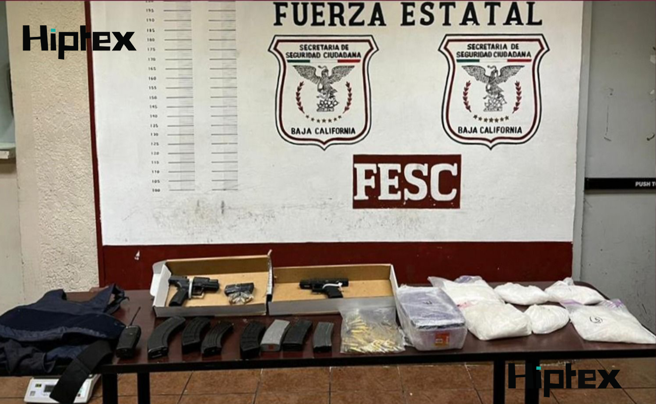 Aseguran cinco kilos de metanfetamina, dos armas y cartuchos en Mexicali