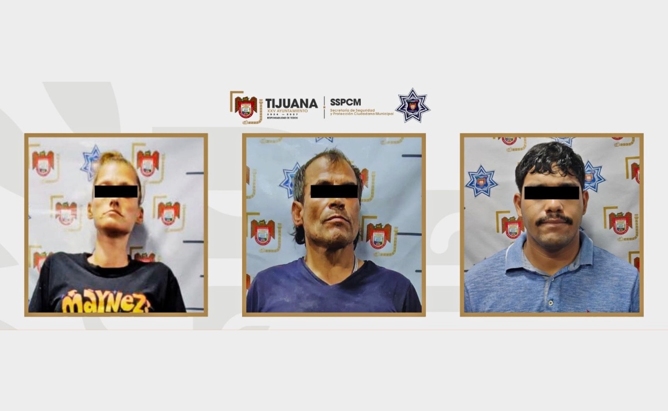 Detiene Policía Municipal de Tijuana a tres personas por delitos contra la salud