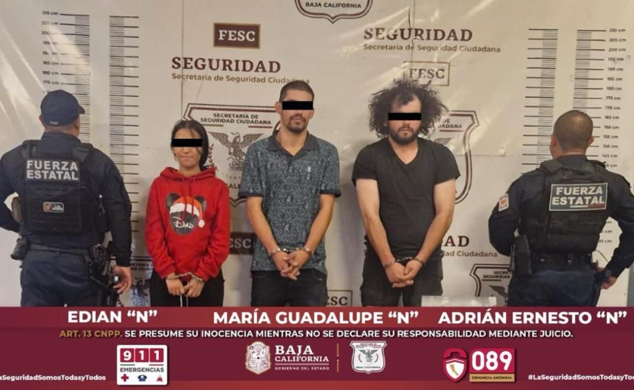 Aseguran a tres personas y droga, tras denuncia ciudadana