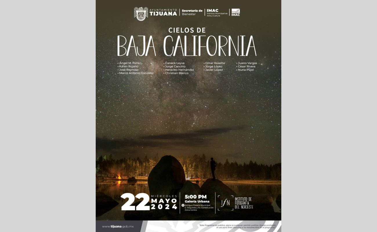 IMAC e Instituto de Fotografía del Noroeste presentarán exposición “Cielos de Baja California”