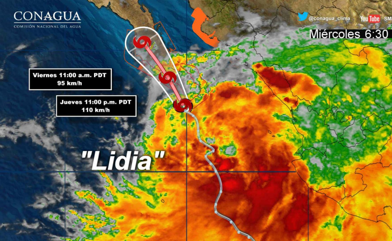 Advierte Protección Civil por ingreso de tormenta tropical Lidia