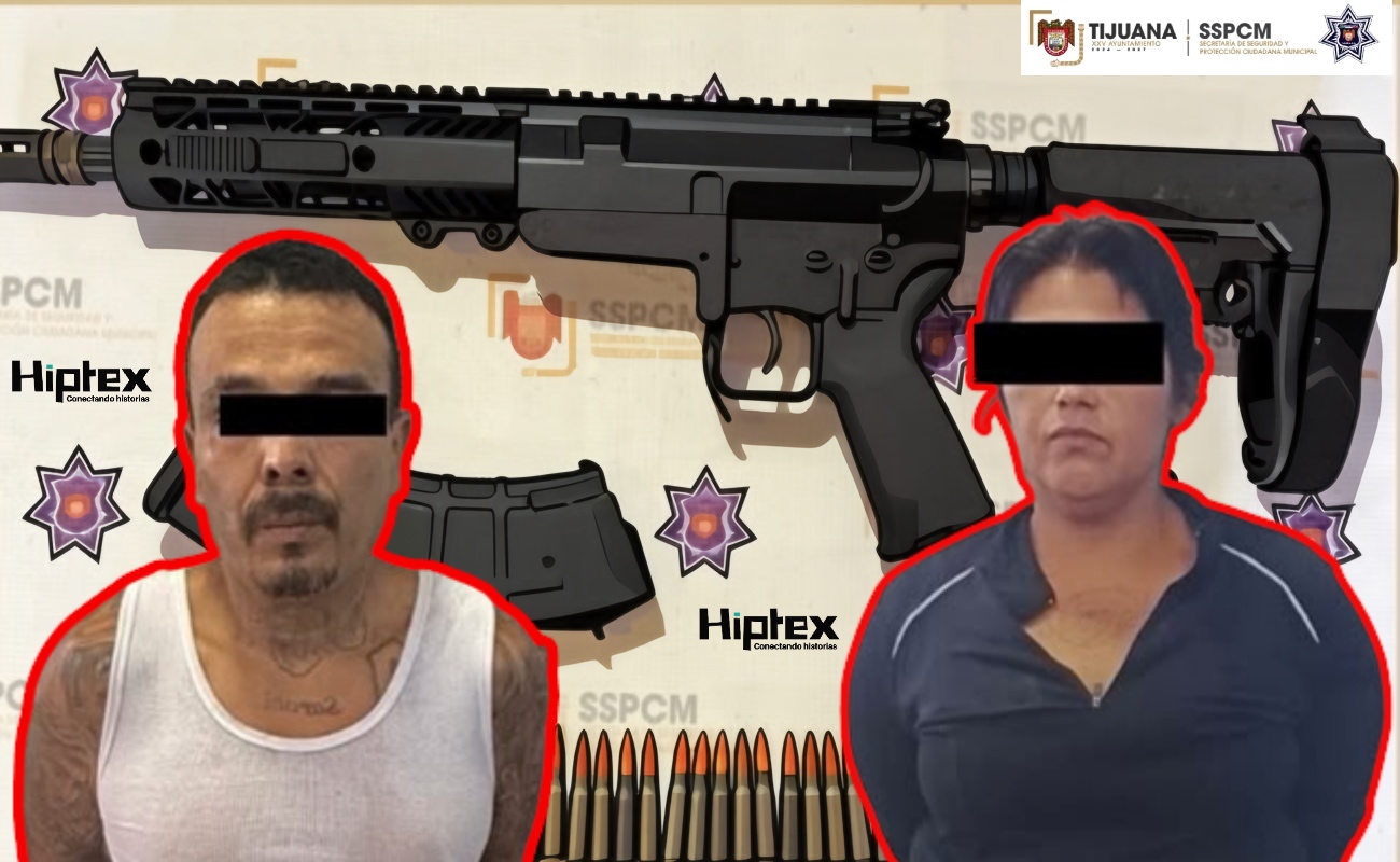 Aseguran a pareja por posesión de un arma de fuego tipo fusil