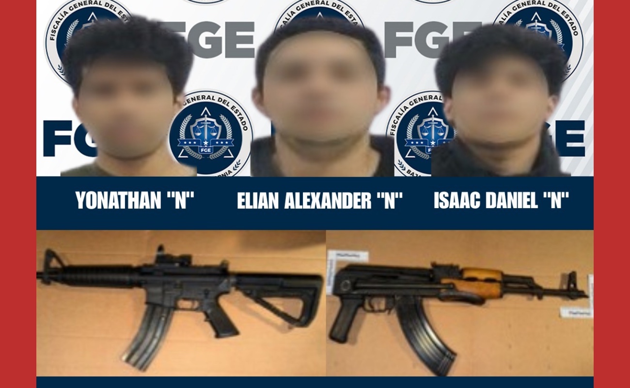Yonathan “N”, Isaac Daniel “N” y Elian Alexander “N”, los detenidos.