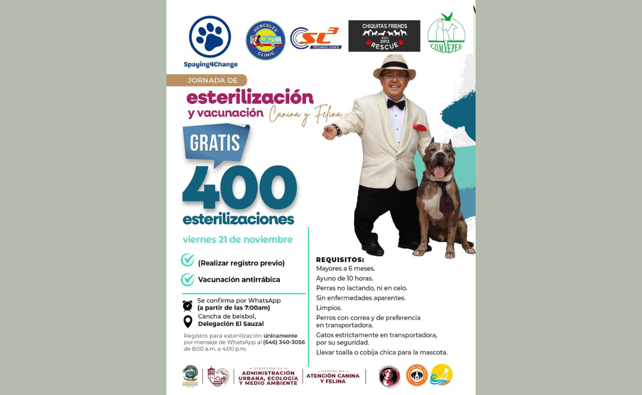 Invitan gobierno de Claudia Agatón y Shortys Rescue a macro jornada de esterilización de mascotas