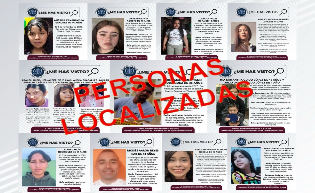 Localiza FGE a 14 personas reportadas como desaparecidas