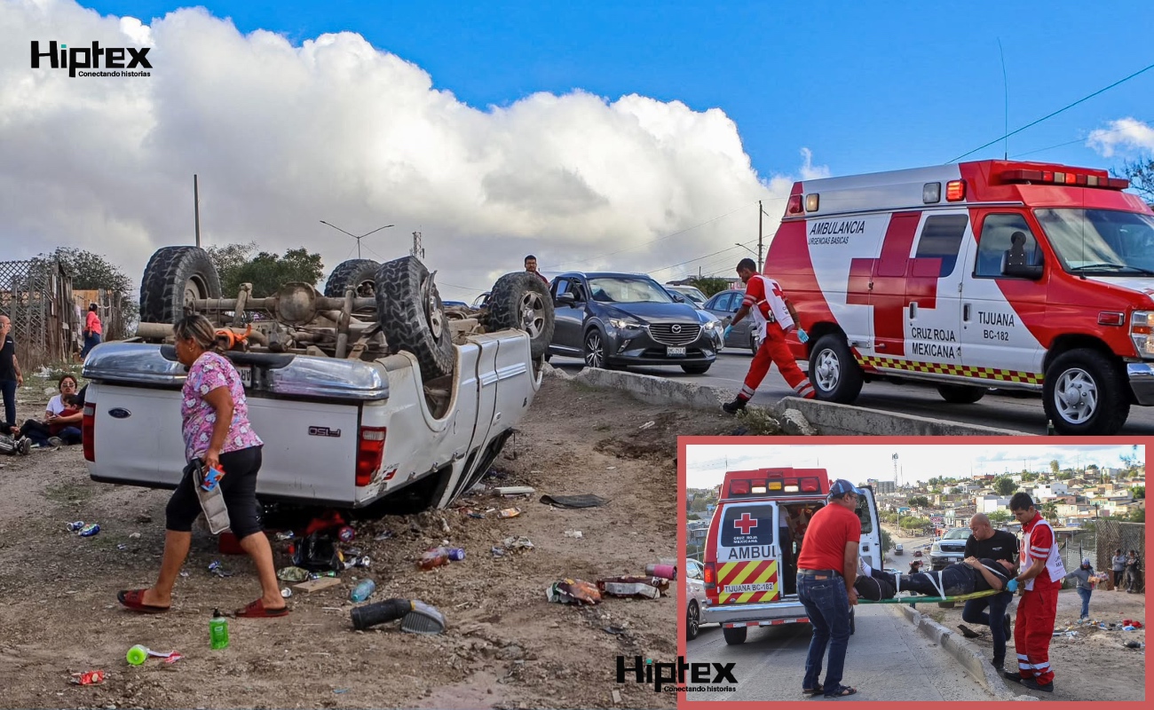 Vuelca camioneta en el Bulevar Casa Blanca