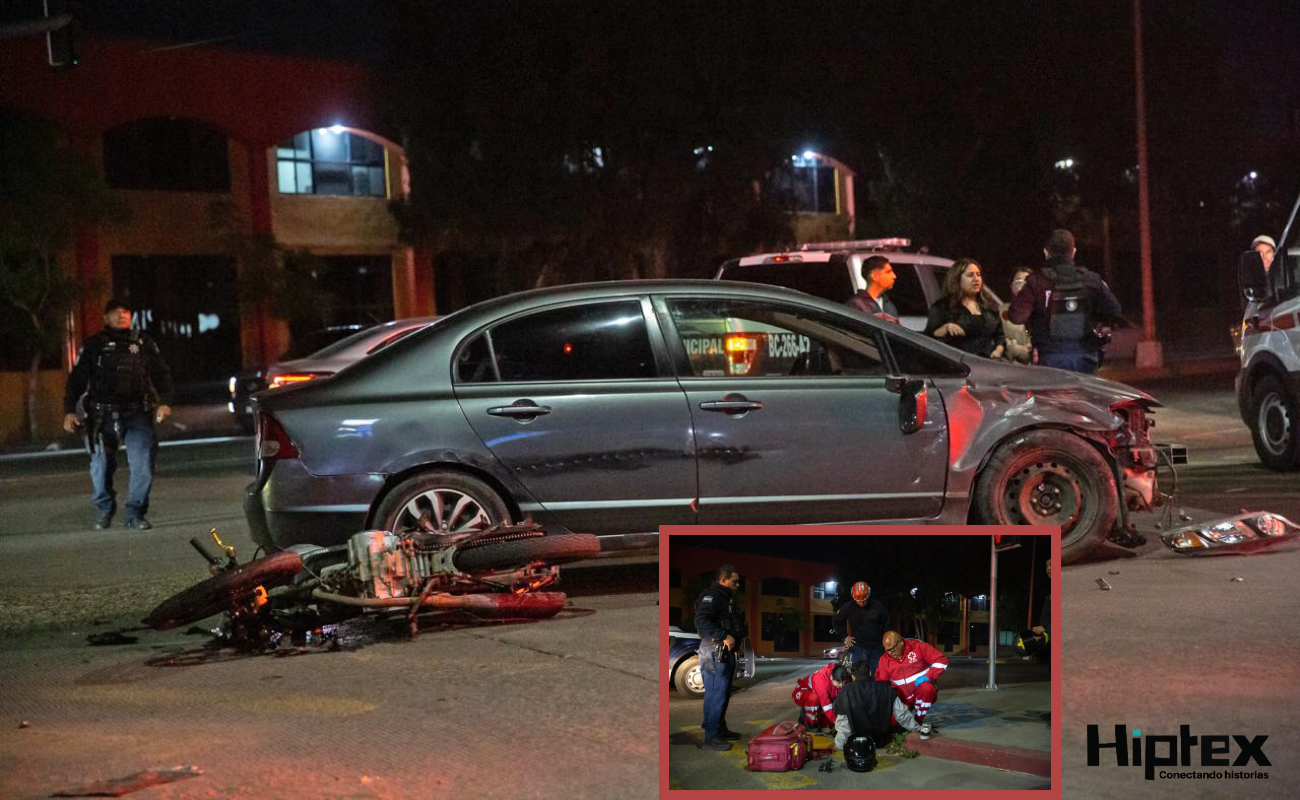 Choque en Zona Río deja un motociclista herido