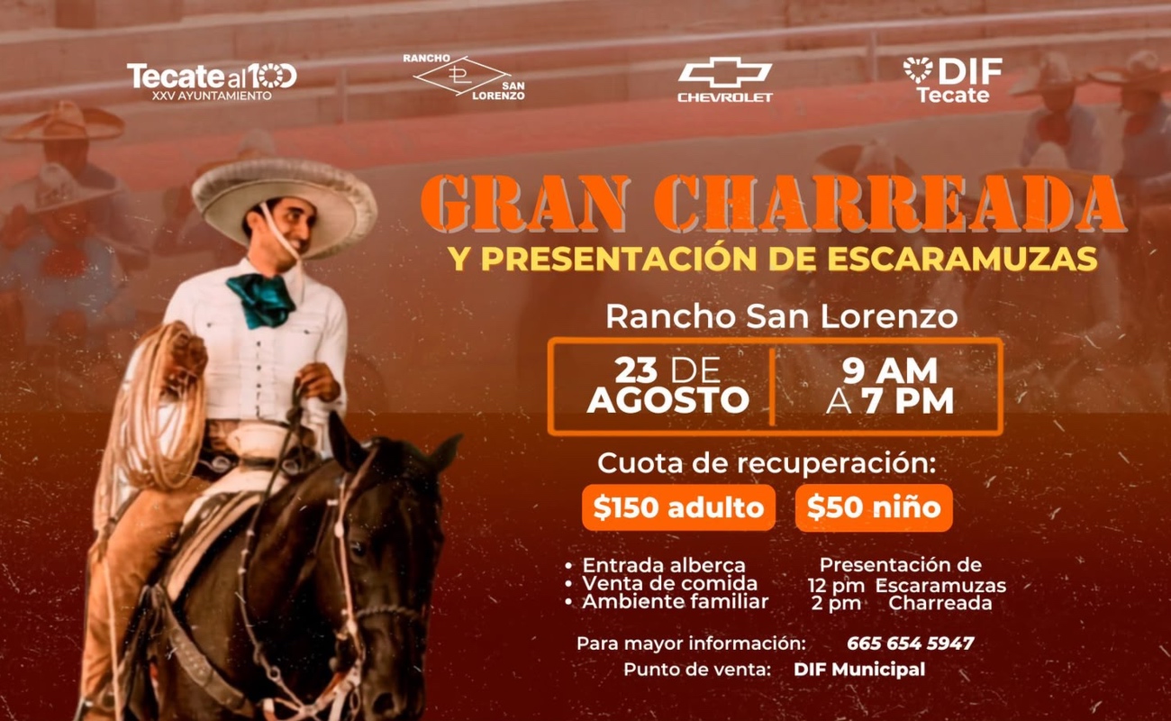 DIF Tecate invita a la Gran Charreada con Presentación de Escaramuzas