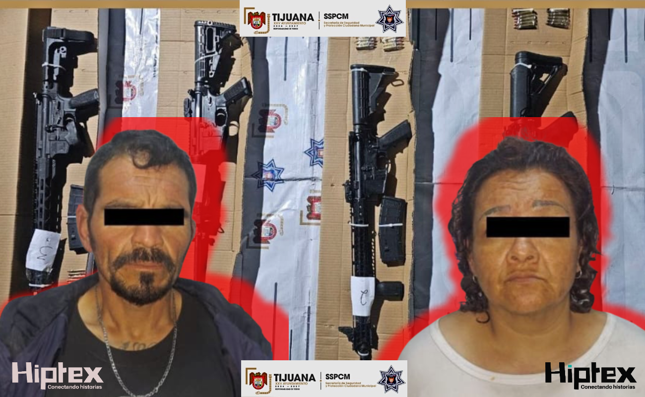 Cae pareja generadora de violencia en posesión de cuatro fusiles