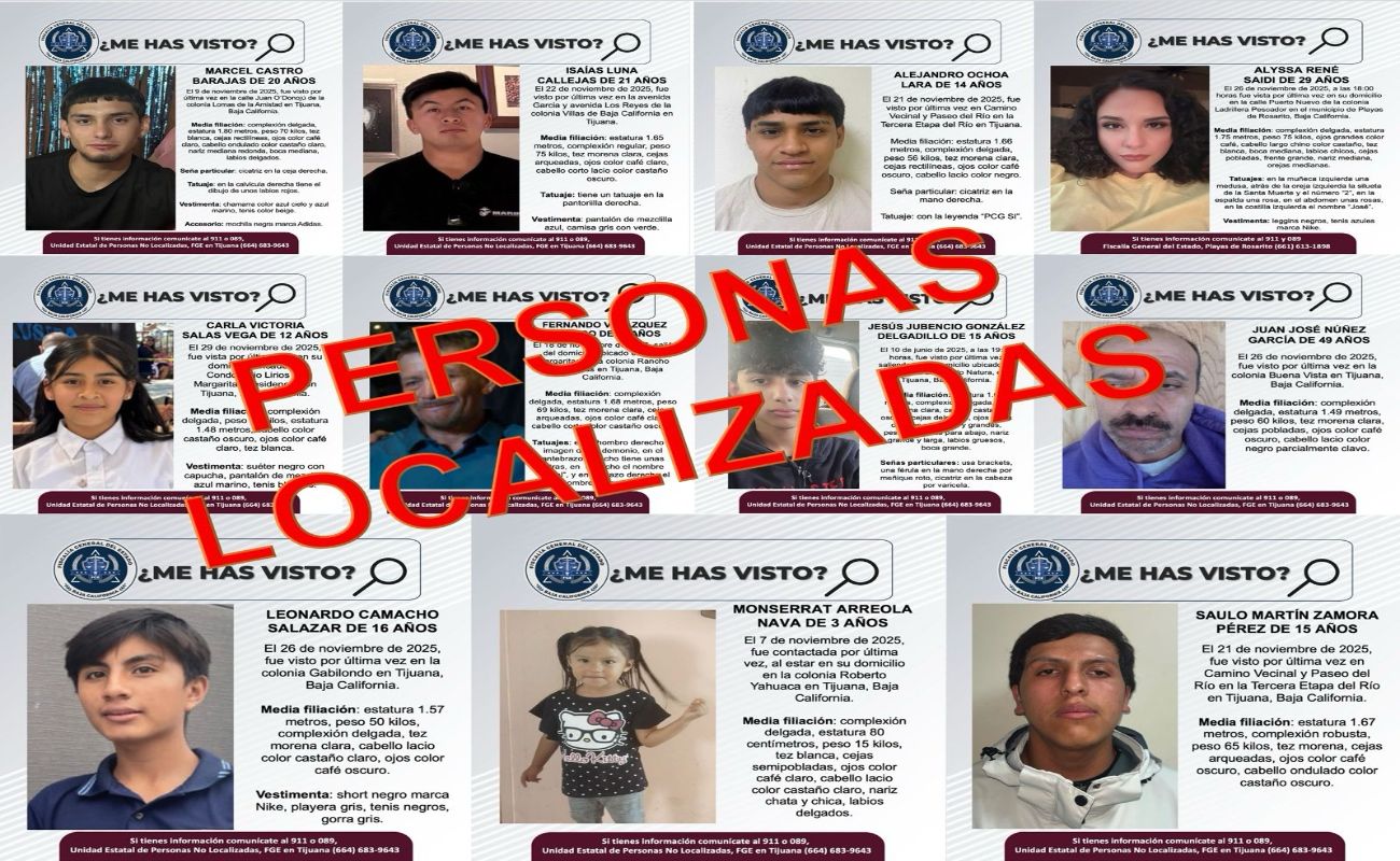 Localiza FGE a 11 personas reportadas como desaparecidas