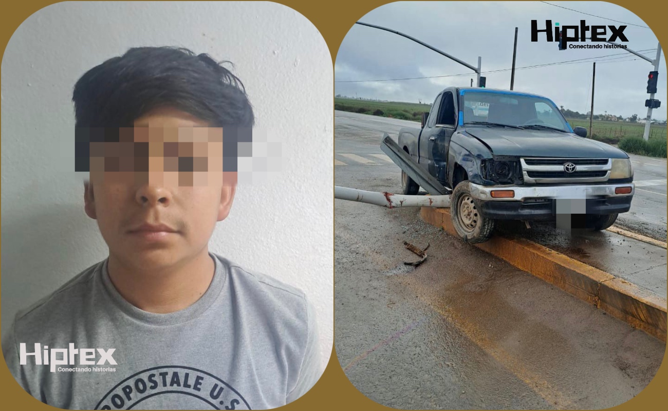 Conductor ebrio choca contra poste de alumbrado en la Transpeninsular