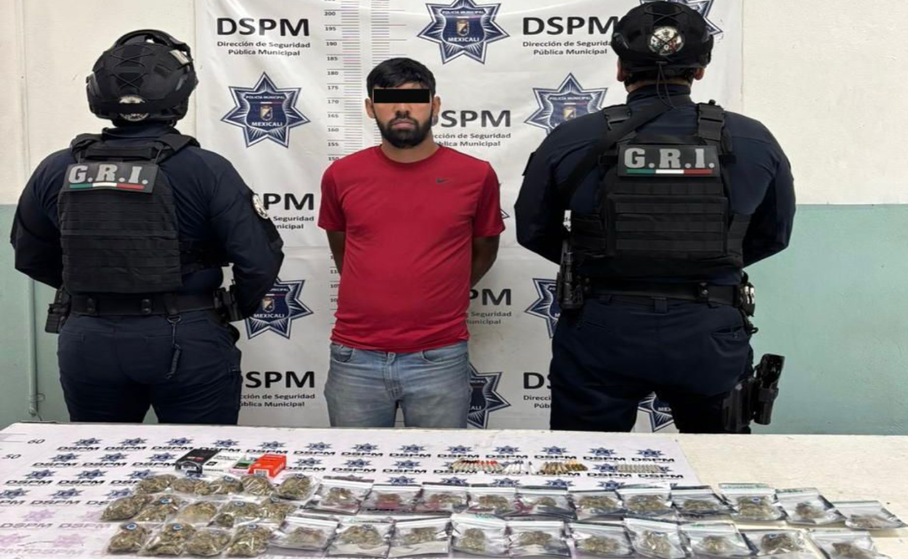 Captura Policía Municipal a sujeto en posesión de varias dosis de marihuana
