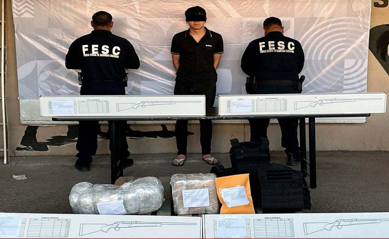 Asegura FESC armas largas y droga; hay un detenido