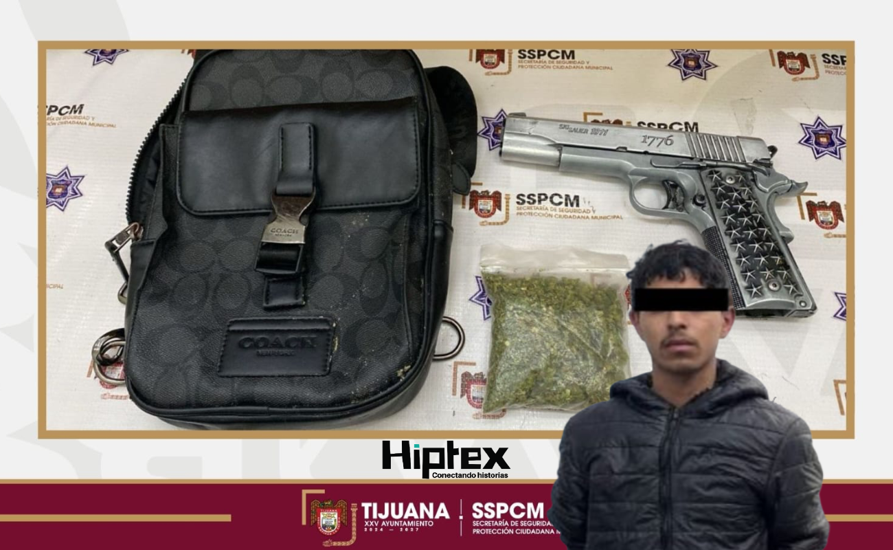 Detiene Policía Municipal a menor armado y con droga tras proferir amenazas de muerte