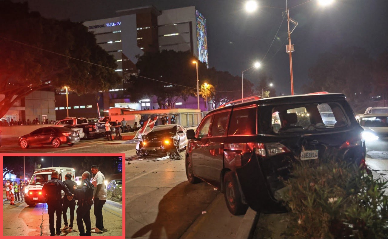 Conductor ebrio causa choque frente al Hospital General; deja seis lesionados