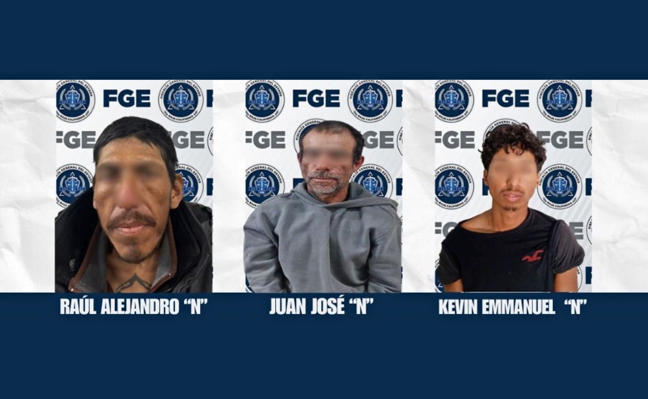 Juan José “N” fue arrestado por allanamiento de morada, Raúl Alejandro “N” por robo con violencia y Kevin Emmanuel “N” por portación de arma prohibida.