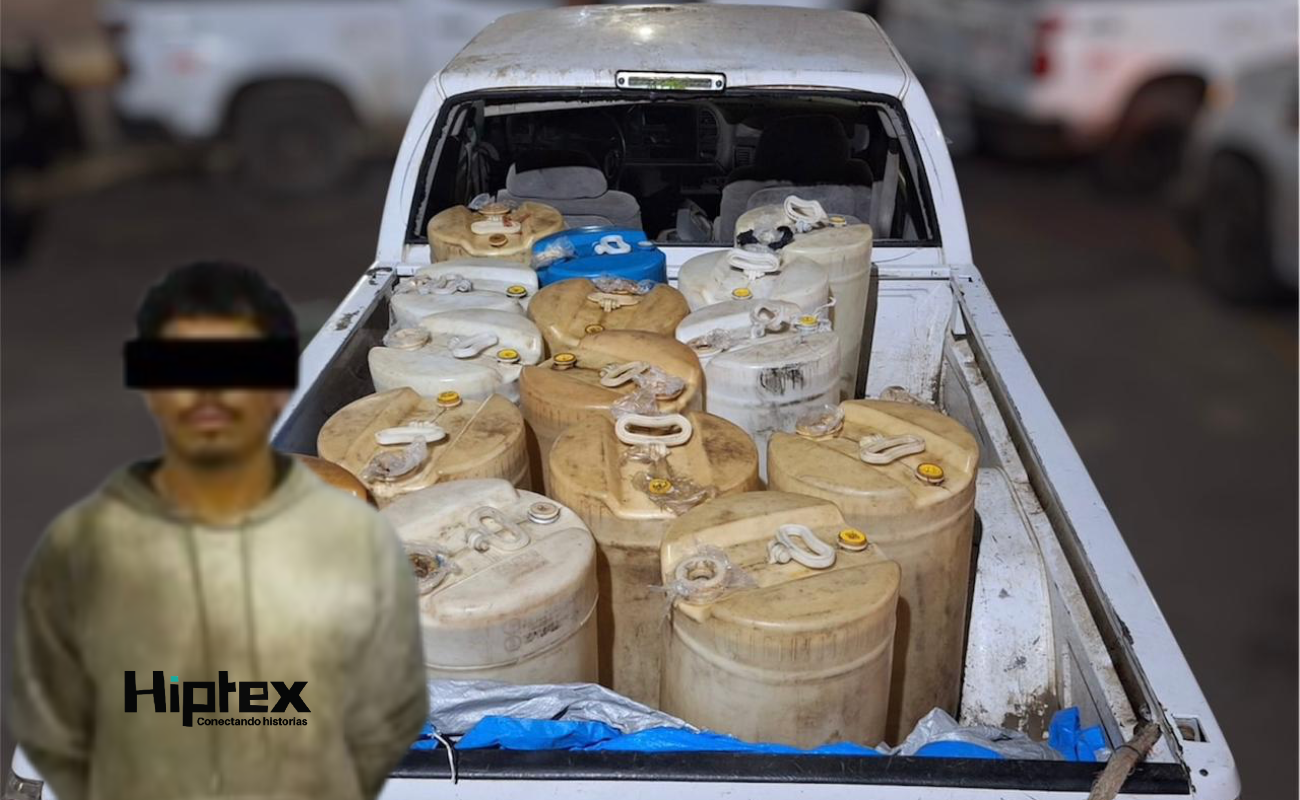 Frenan traslado ilegal de 900 litros de hidrocarburo y logran detención del presunto responsable