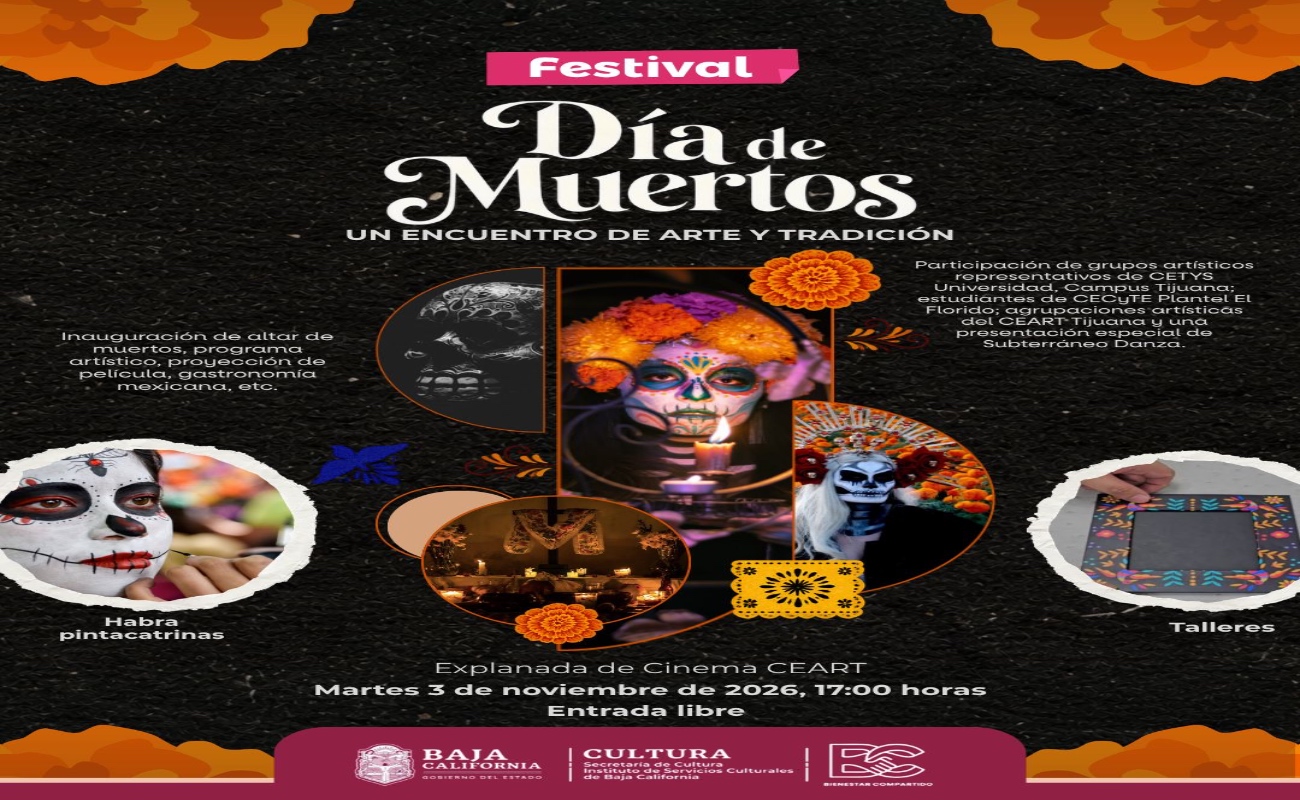 Se llevará a cabo el martes 3 de noviembre, de 17:00 a 21:00 horas, en la Explanada de Cinema CEART.