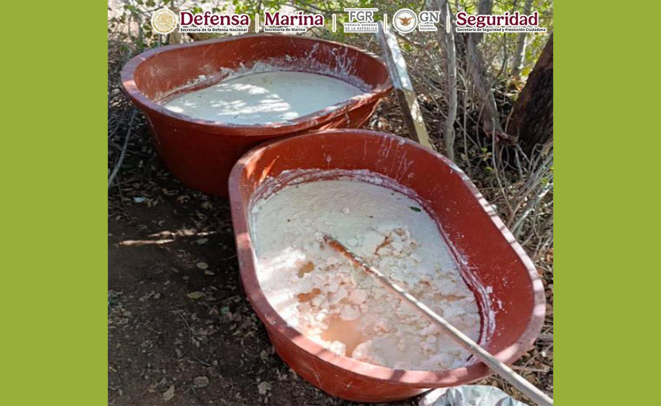 Se ejecutaron tres cateos y se desmanteló el narco laboratorio.