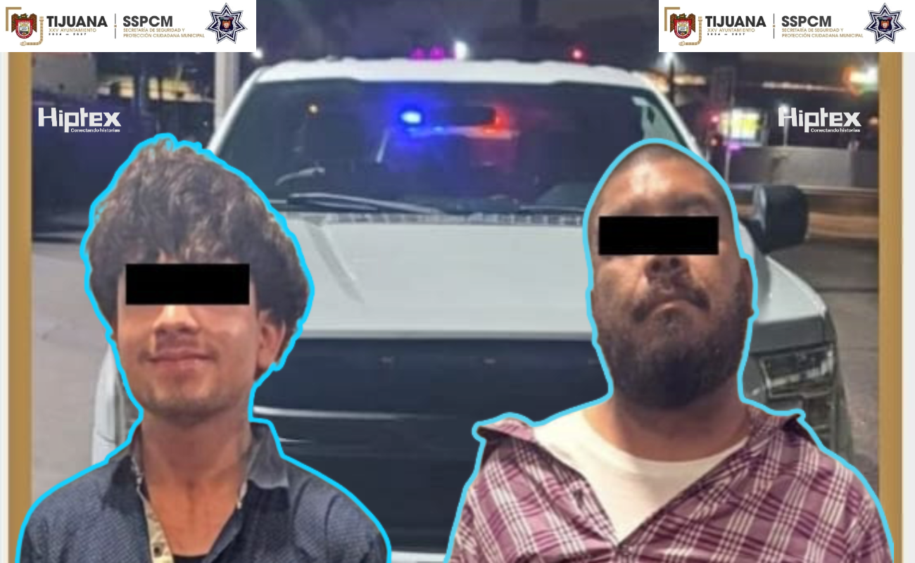 Joel "N", de 36 años, y Brayan "N", de 20 años, los detenidos.