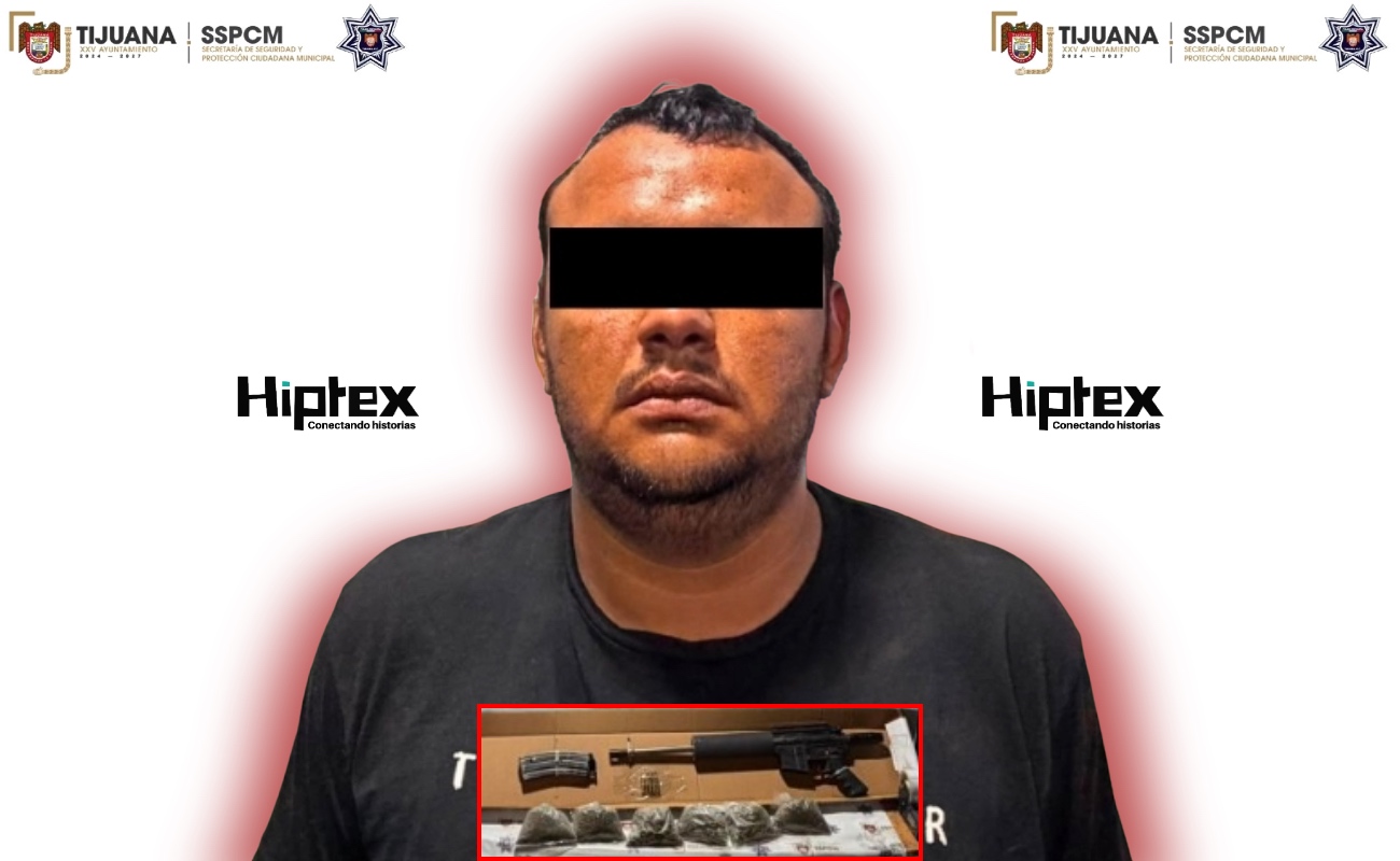 Detienen a sujeto con arma de fuego tipo fusil y varias dosis de droga