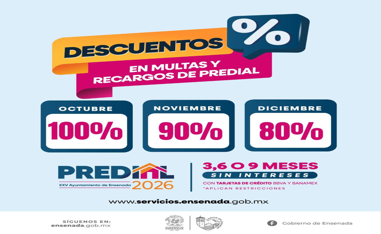 El beneficio se aplicará durante los meses de octubre, noviembre y diciembre.