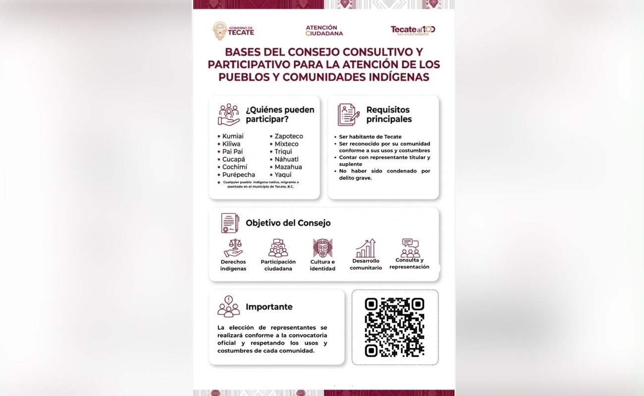 Convocan a pueblos y comunidades indígenas a integrar el Consejo Consultivo y Participativo