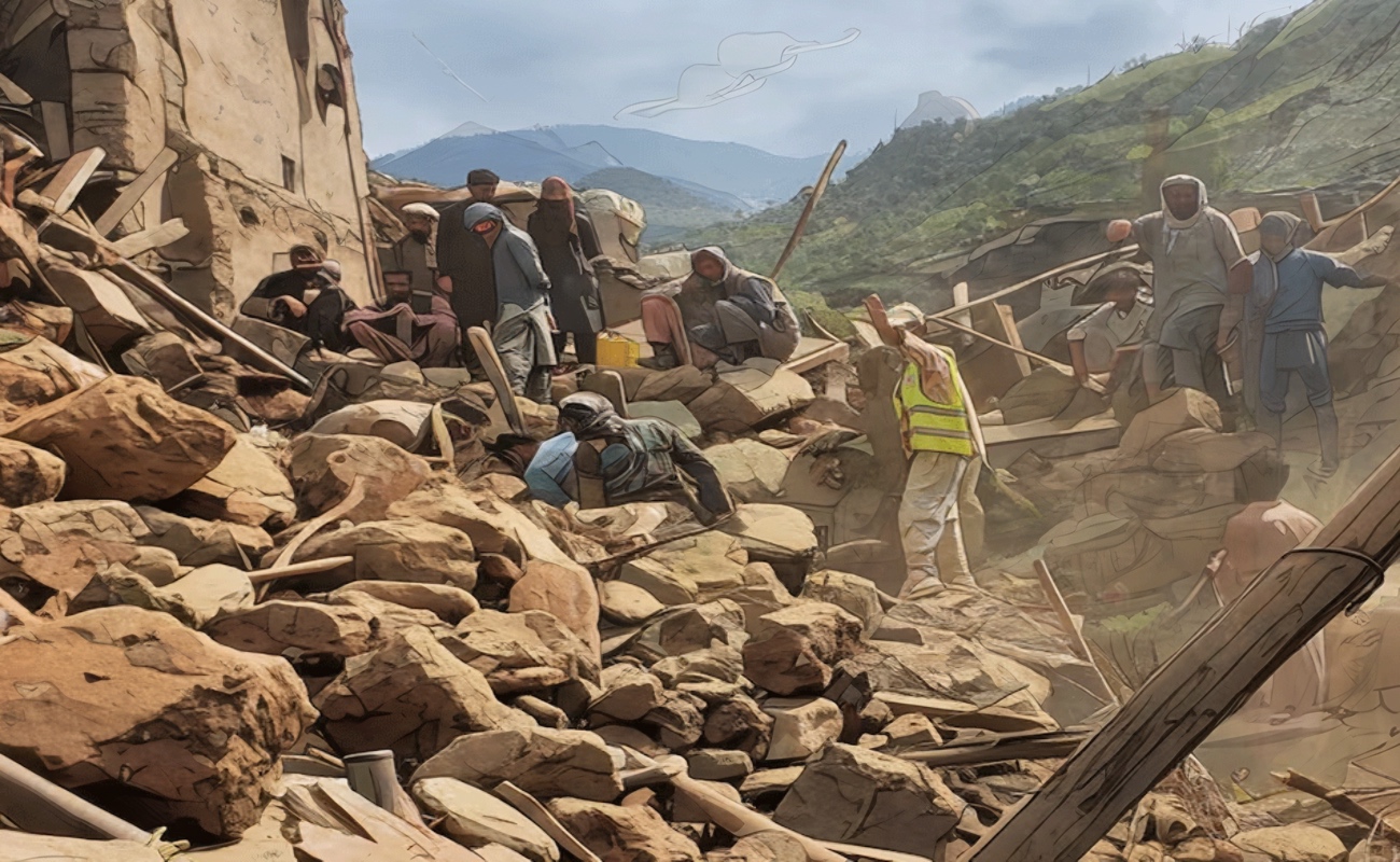 El terremoto dañó parte de la Mezquita Azul, considerada uno de los lugares más sagrados de Afganistán.