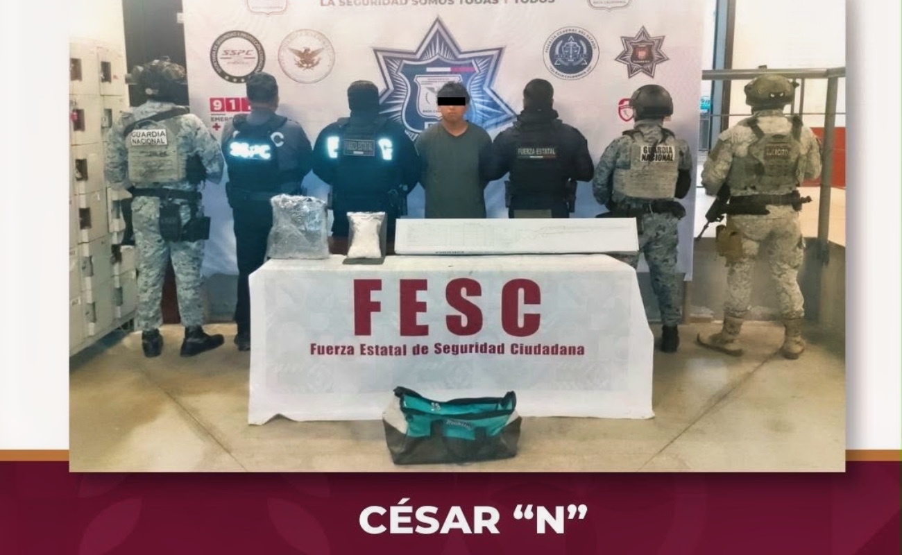 Captura Fuerza Estatal a generador de violencia con droga y arma larga en Tecate