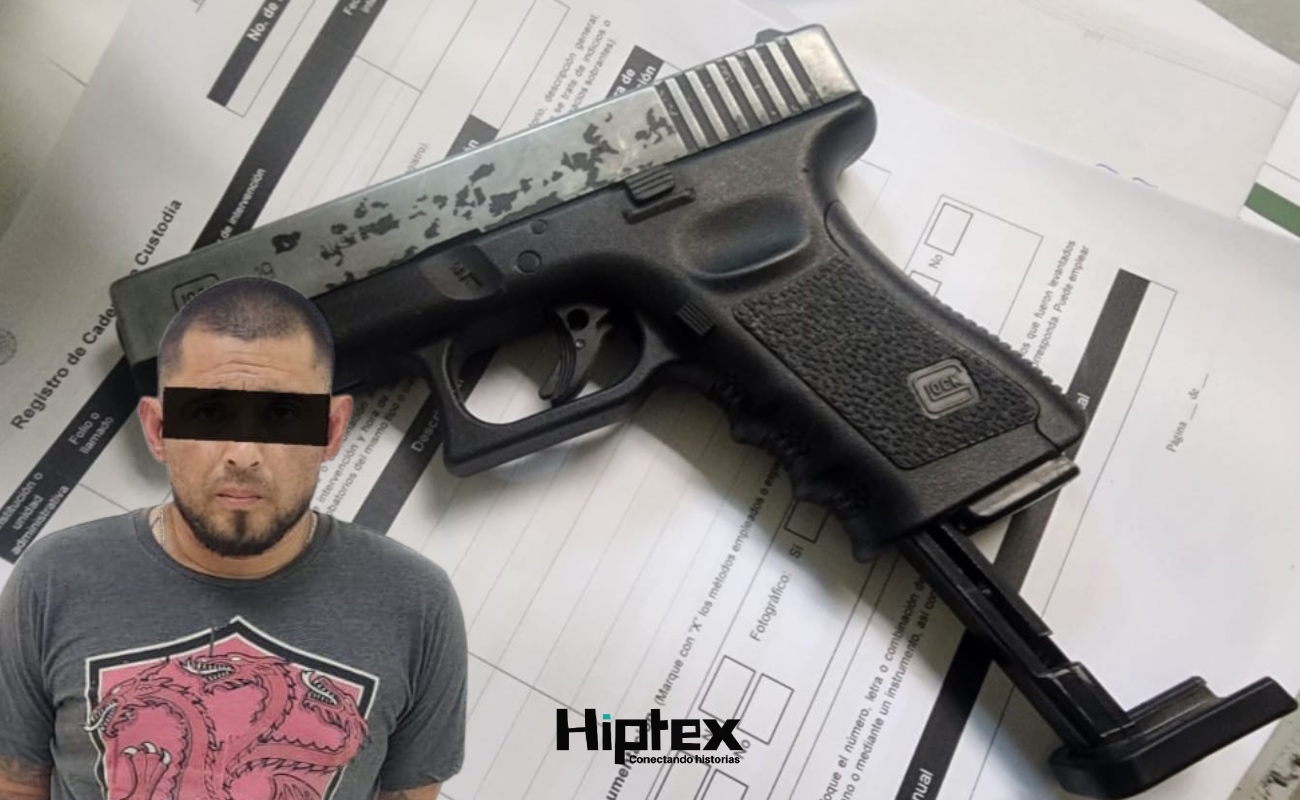 Detiene Policía Municipal a motociclista con arma prohibida y pistola de utilería
