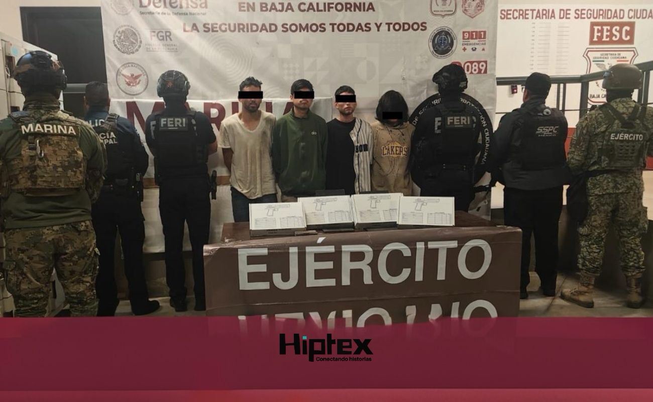 Operativo de Fuerza Estatal en Tijuana deja cuatro detenidos y armas aseguradas