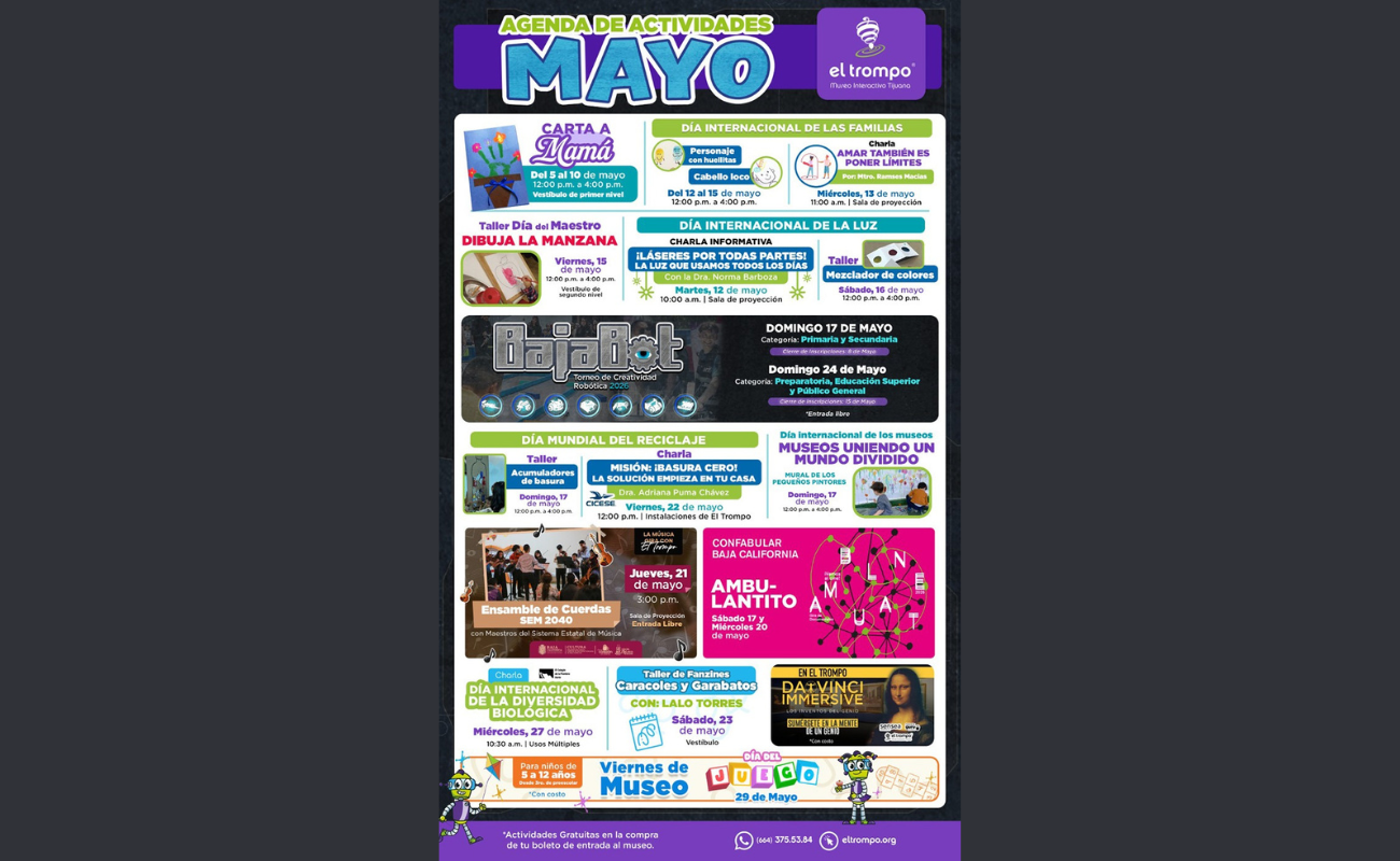 Ofrecerá mayo intensa actividad en El Trompo