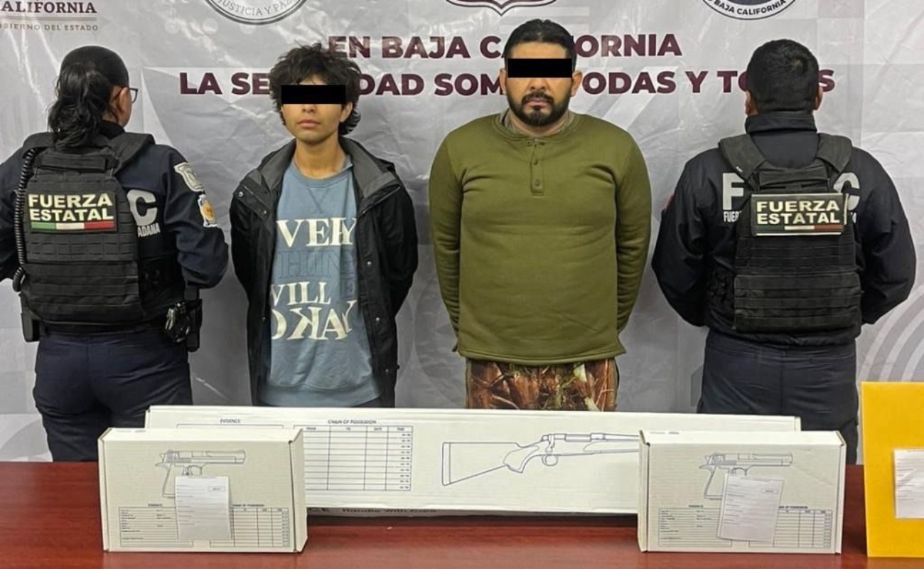 Asegura Fuerza Estatal a dos hombres armados EN Bahía de los Ángeles