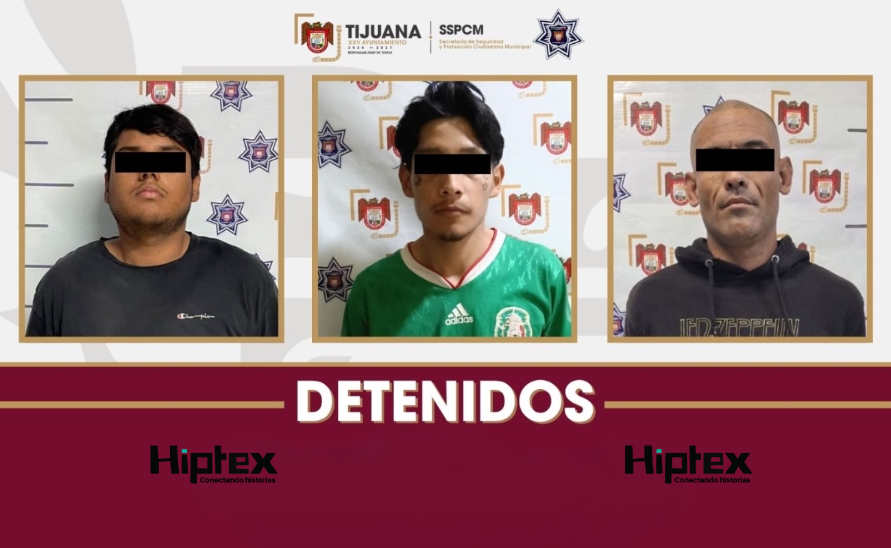 Captura Policía Municipal a tres prófugos de la justicia en Tijuana