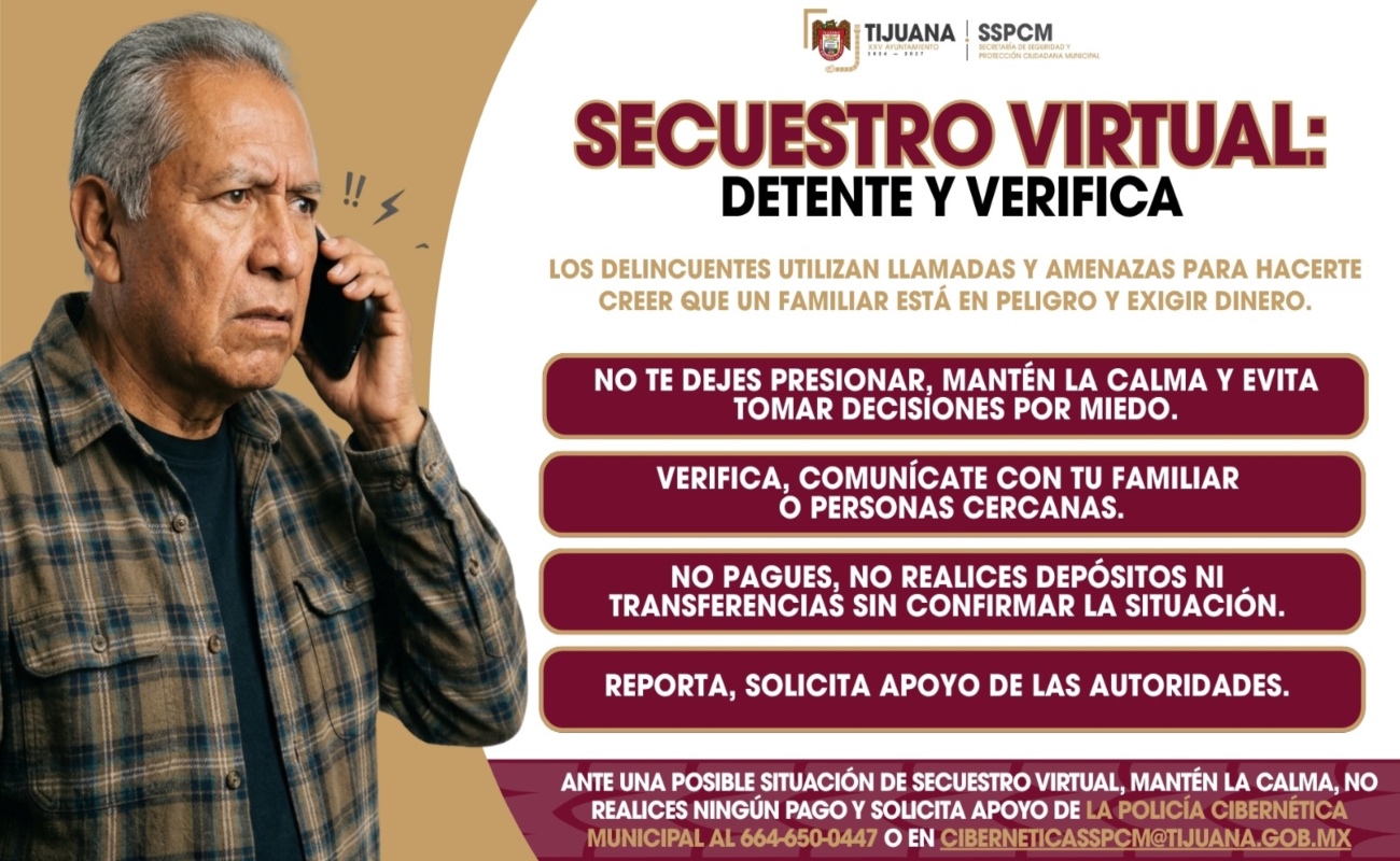 Alerta Policía Municipal sobre modalidad de secuestro virtual y exhorta a no caer en engaños