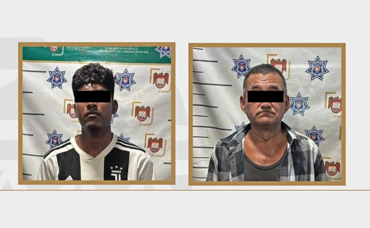 Asegura Policía Municipal a dos hombres por presunta agresión física en la colonia Rubio