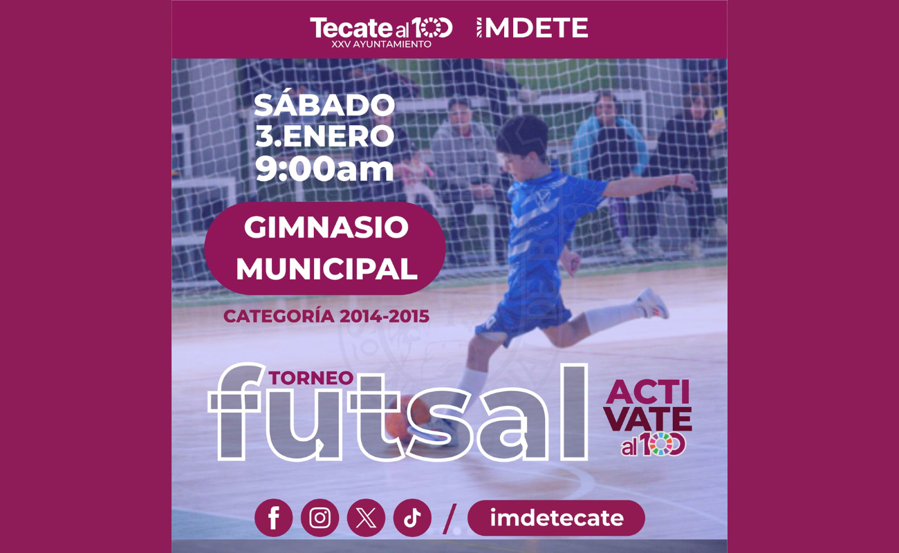 El torneo se llevará a cabo el 3 de enero a las 9:00 am en el Gimnasio Municipal.