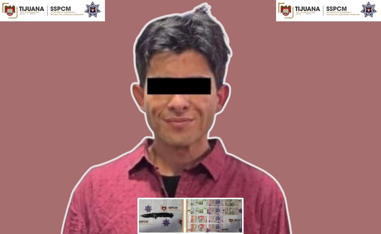 Arrestan a sujeto por su presunta participación en robo con violencia a comercio
