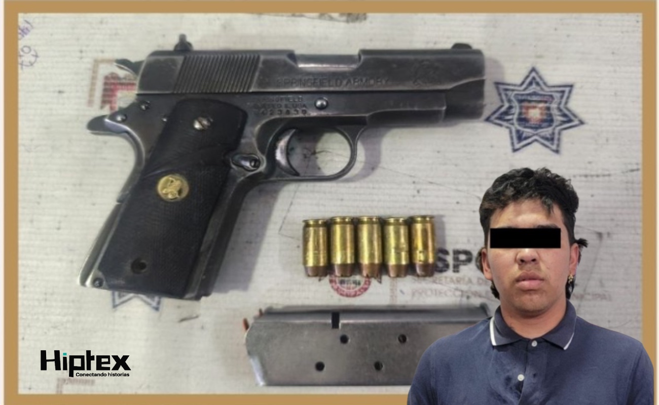 Asegura Policía Municipal a hombre armado por presunta violencia familiar y lesiones