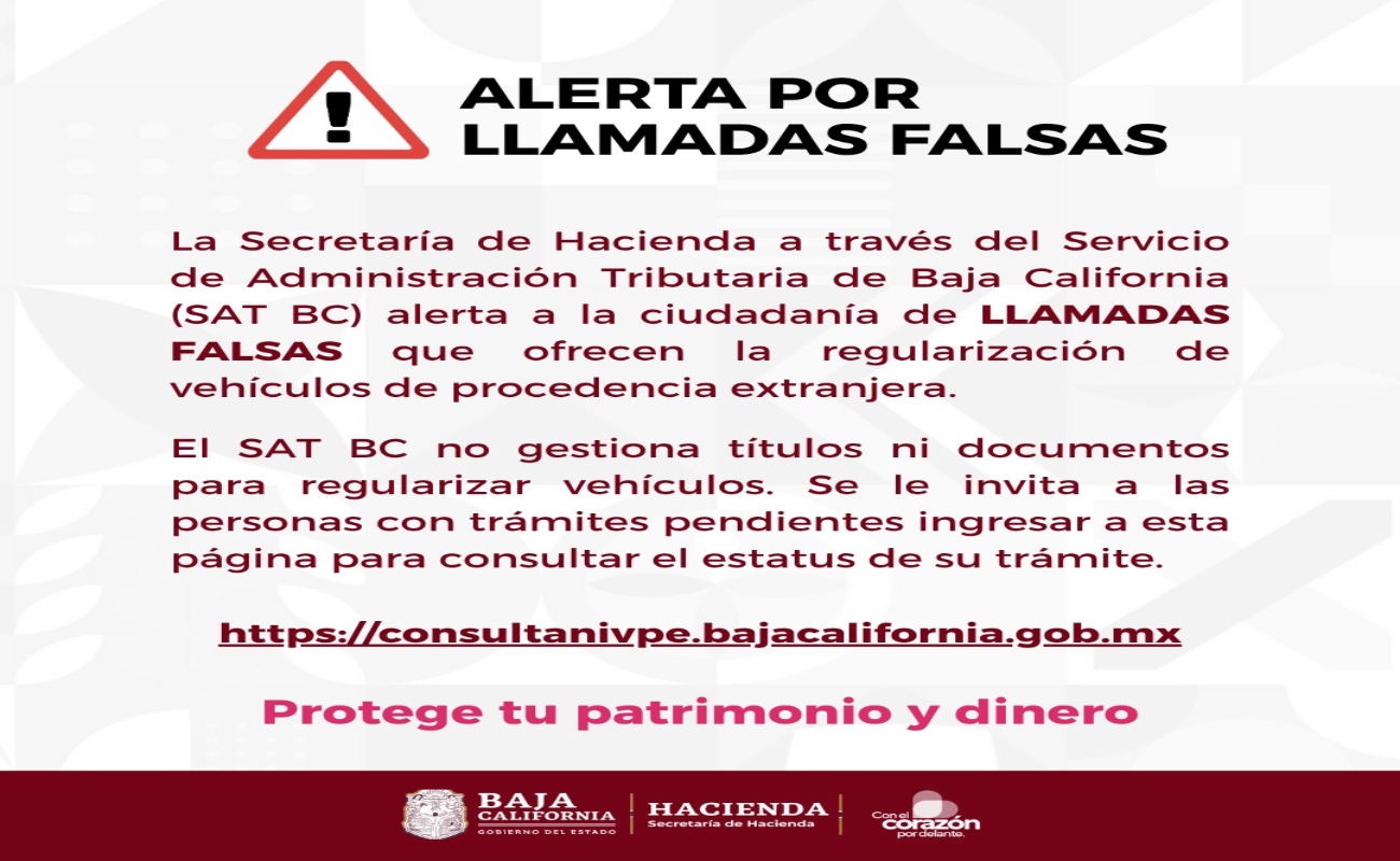 El SAT BC recuerda que el decreto de regularización de vehículos usados de procedencia extranjera concluyó el 31 de diciembre de 2025.