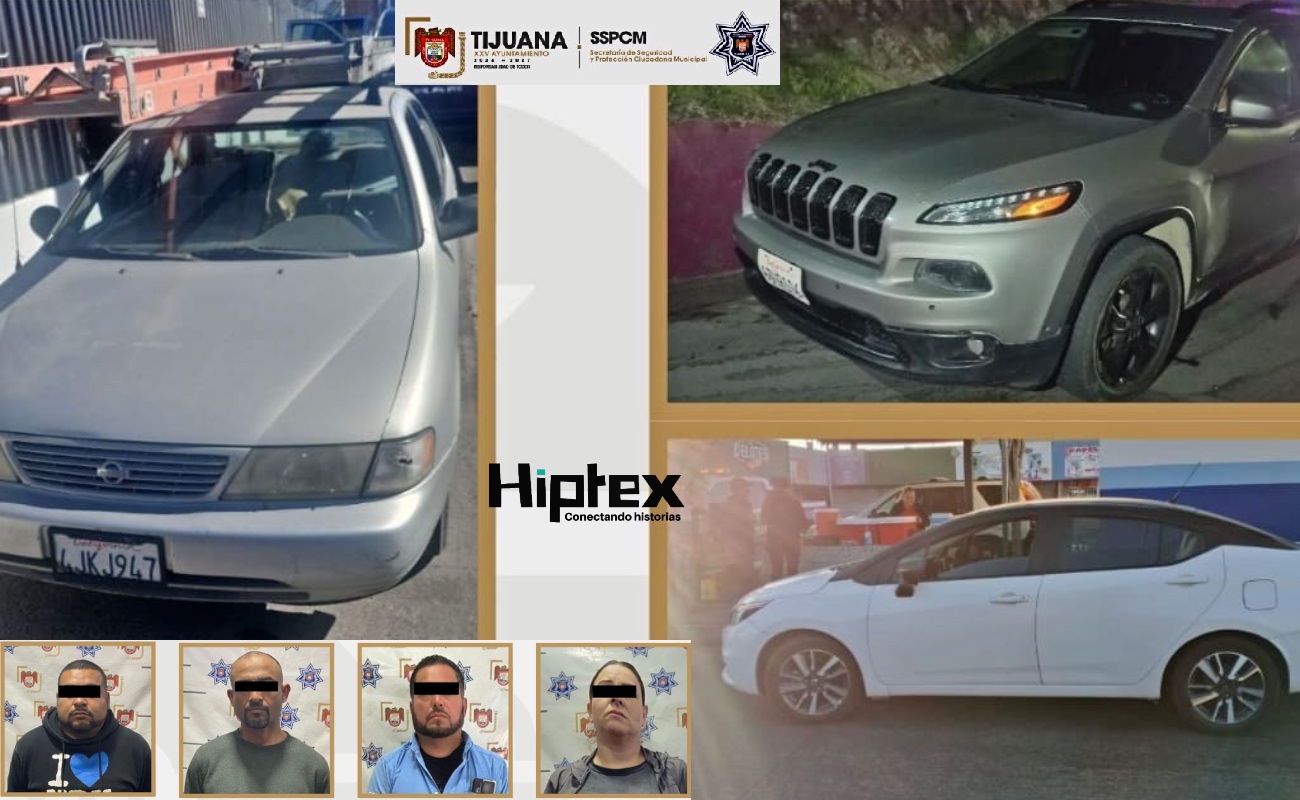 Capturan a cuatro en posesión de vehículos con reporte de robo