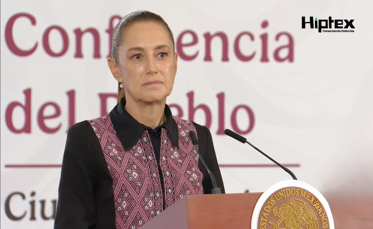 La mandataria durante su conferencia de prensa matutina.