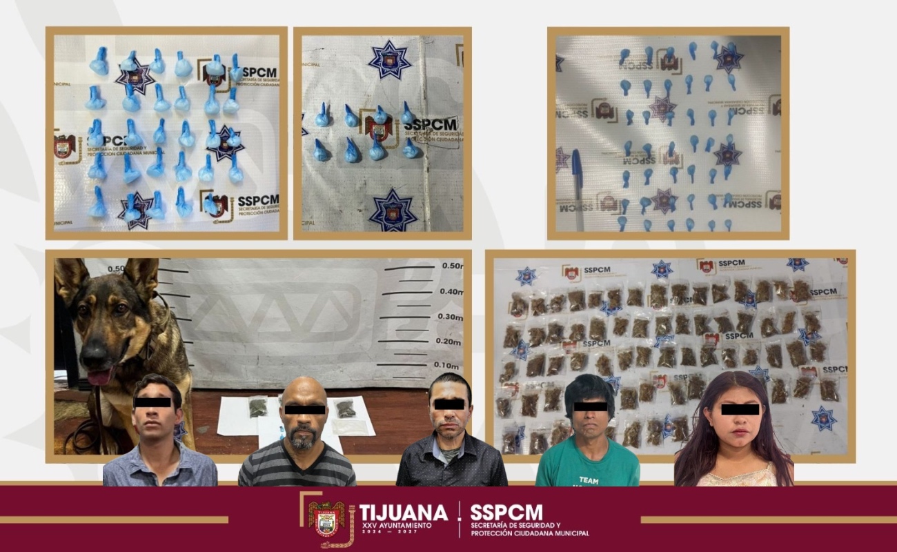 Detiene Policía Municipal a cinco personas por delitos contra la salud