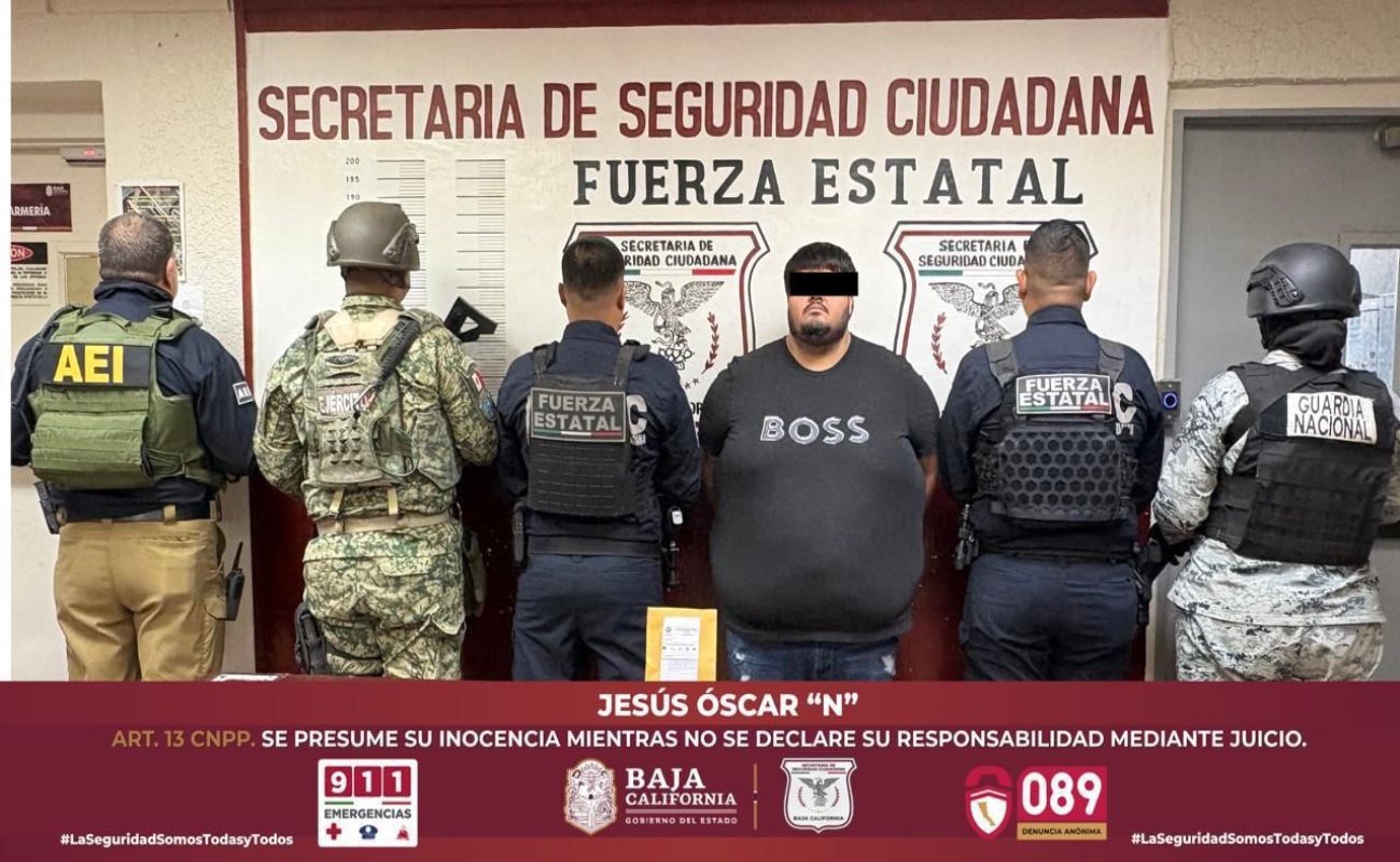 Detiene Fuerza Estatal a “El Oso”, objetivo prioritario en Mexicali