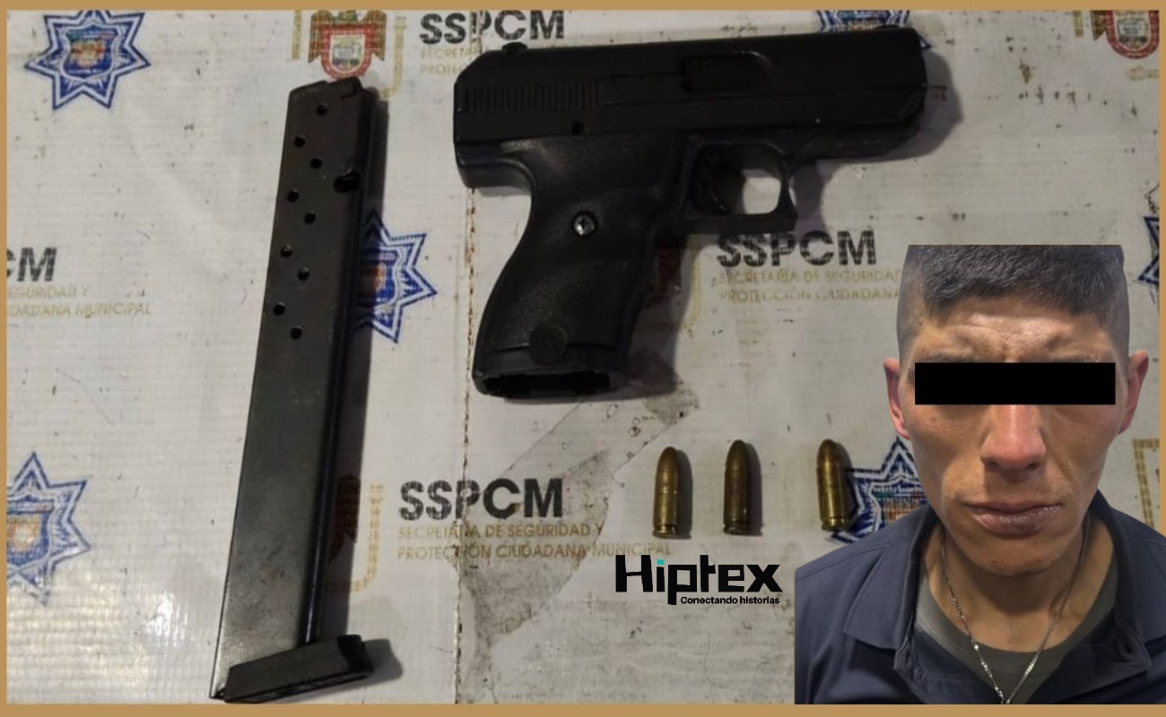 Asegura Policía Municipal a sujeto armado