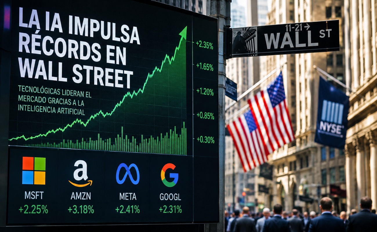 La inteligencia artificial impulsa récords históricos en Wall Street
