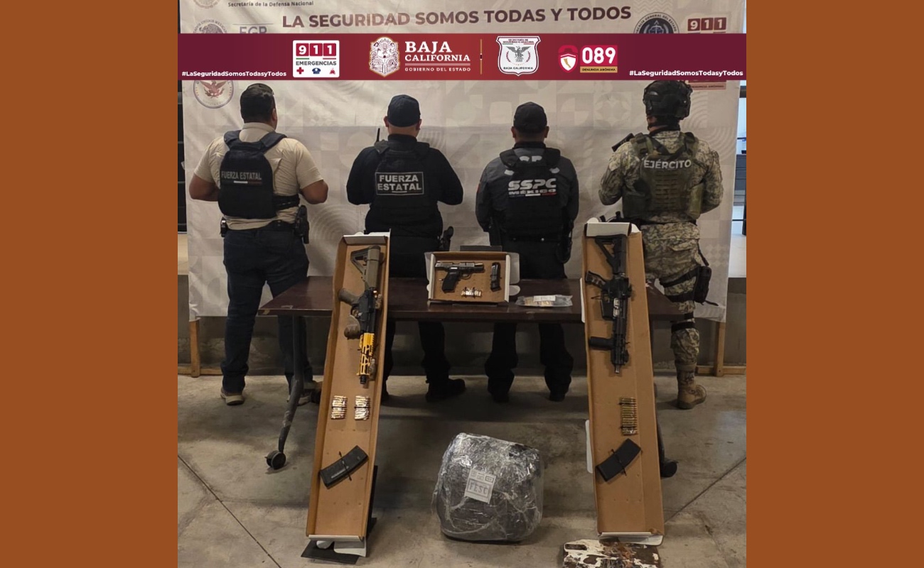 Aseguran armas de fuego y vehículo con reporte de robo en San Diego