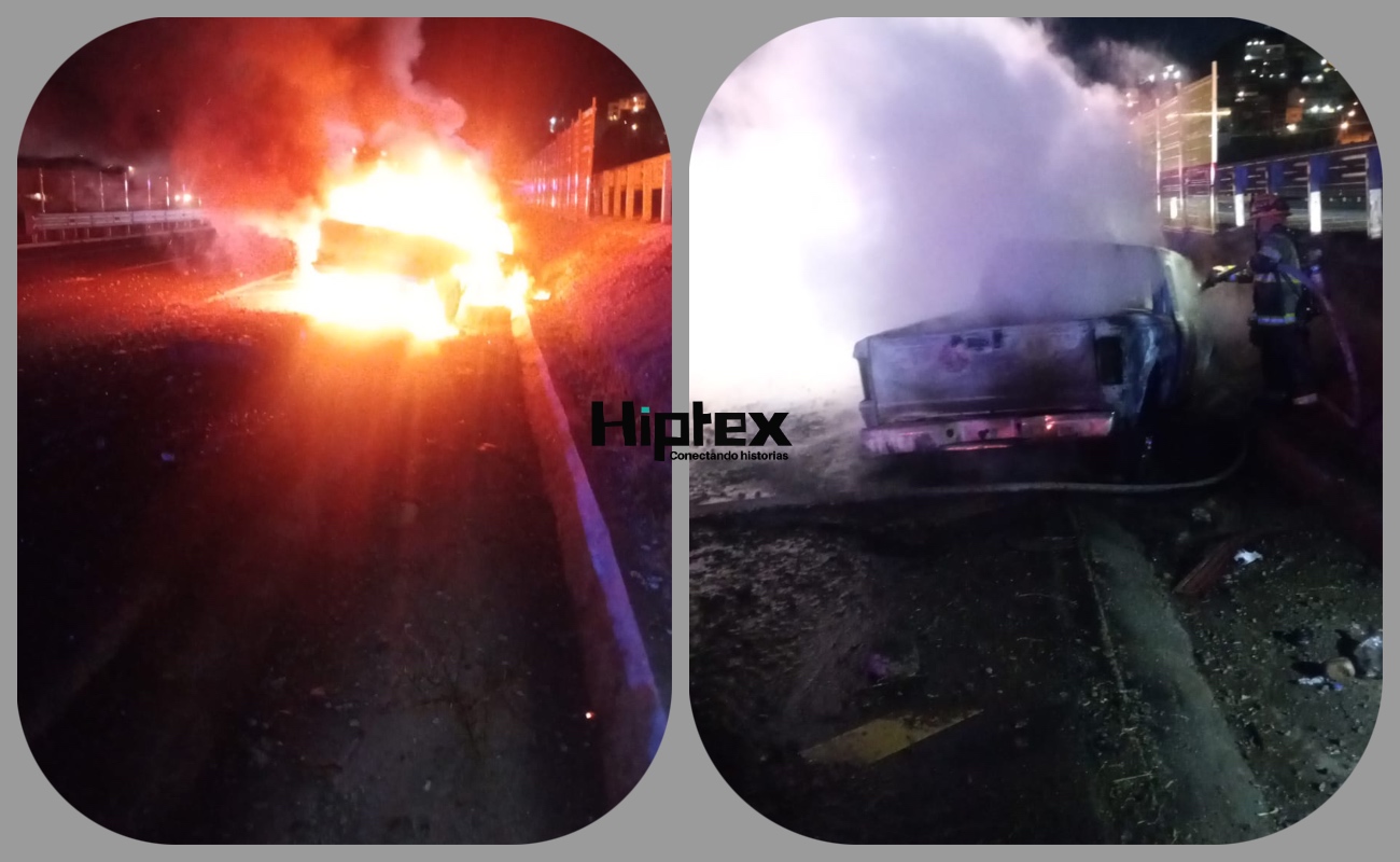 Arde pick up en la Escénica