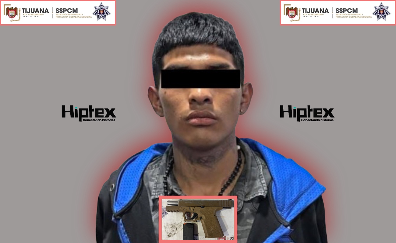 Aseguran a joven por presunta portación de arma de fuego
