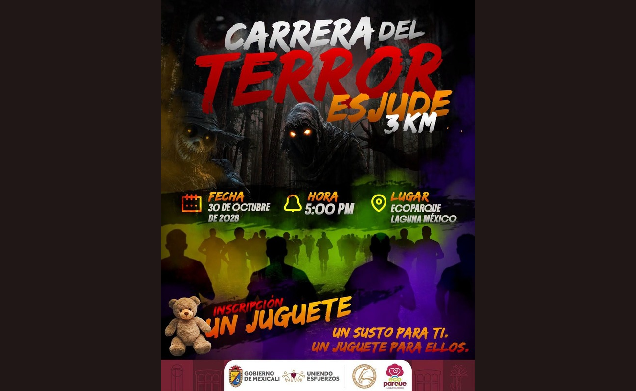 Invitan a la "Carrera del Terror 3km" a beneficio de la niñez mexicalense
